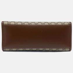 Pre Owned Gucci Beige/Brown Coated Canvas GG Small Tote Bag