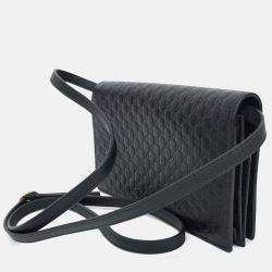 Pre Owned Gucci Black Leather Micro Cimaline Crossbody Bag