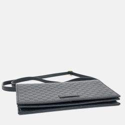 Pre Owned Gucci Black Leather Micro Cimaline Crossbody Bag