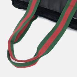 Pre Owned Gucci Black Canvas and Leather Shoulder Bag