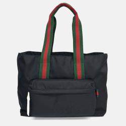 Pre Owned Gucci Black Canvas and Leather Shoulder Bag