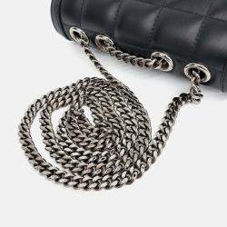 Pre Owned Gucci Black Leather Deco Mini Shoulder Bag