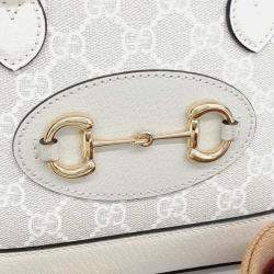 Pre Owned Gucci Beige Coated Canvas 1955 Horsebit Mini Top Handle Bag