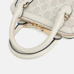 Pre Owned Gucci Beige Coated Canvas 1955 Horsebit Mini Top Handle Bag