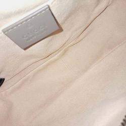 Pre Owned Gucci Pink Leather Marmont Matelasse Mini Crossbody Bag