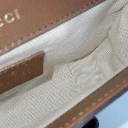 Pre Owned Gucci Brown Coated Canvas Horsebit 1955 Mini Bag