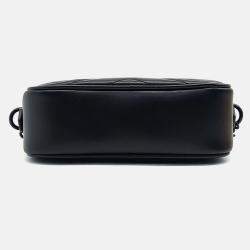 Pre Owned Gucci Black Leather Marmont Matelasse Mini Crossbody Bag