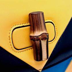 Pre Owned Gucci Multicolor Leather Bamboo 1947 Top Handle Shoulder Bag