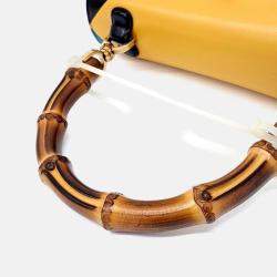 Pre Owned Gucci Multicolor Leather Bamboo 1947 Top Handle Shoulder Bag