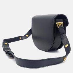 Pre Owned Gucci Black Leather 1955 Horsebit Round Mini Bag