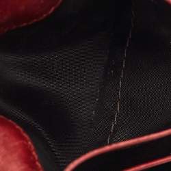 Pre Owned Gucci Red Guccissima Leather Lovely Heart Card Case