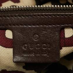 Pre Owned Gucci Dark Brown Guccissima Leather Large Indy Hobo