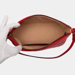 Pre Owned Gucci Red GG Marmont Matelasse Leather Shoulder Bag