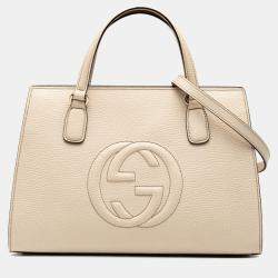 Pre Owned Gucci White Medium Leather Soho Satchel