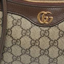 Pre Owned Gucci Beige/Brown GG Supreme Canvas Small Ophidia Shoulder Bag