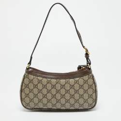 Pre Owned Gucci Beige/Brown GG Supreme Canvas Small Ophidia Shoulder Bag