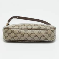 Pre Owned Gucci Beige/Brown GG Supreme Canvas Small Ophidia Shoulder Bag