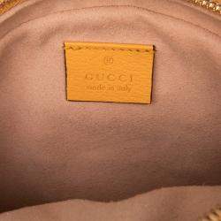 Pre Owned Gucci Brown/Orange Mini GG Supreme Flora Ophidia Round Crossbody