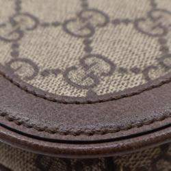 Pre Owned Gucci Beige Brown Small GG Supreme Blondie Chain Satchel