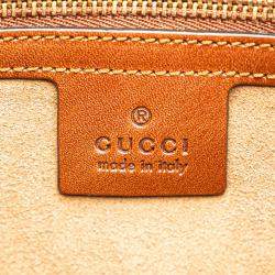 Pre Owned Gucci Beige Brown Medium GG Supreme Satchel