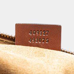 Pre Owned Gucci Beige Brown Medium GG Supreme Satchel