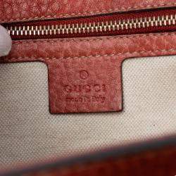 Pre Owned Gucci Brown Medium Leather New Bamboo Satchel