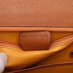 Pre Owned Gucci Brown Grained Calfskin Bamboo Night