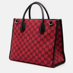 Pre Owned Gucci Small GG Canvas Interlocking G Tote