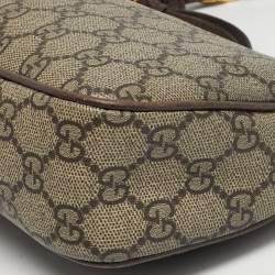 Pre Owned Gucci Brown/Beige GG Supreme Canvas Small Ophidia Shoulder Bag