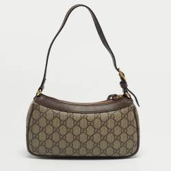 Pre Owned Gucci Brown/Beige GG Supreme Canvas Small Ophidia Shoulder Bag