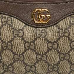 Pre Owned Gucci Brown/Beige GG Supreme Canvas Small Ophidia Shoulder Bag