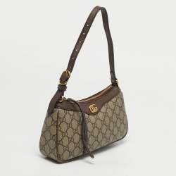 Pre Owned Gucci Brown/Beige GG Supreme Canvas Small Ophidia Shoulder Bag