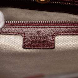 Pre Owned Gucci Burgundy Medium GG Supreme and Quilted Mini GG Canvas Double G Tote