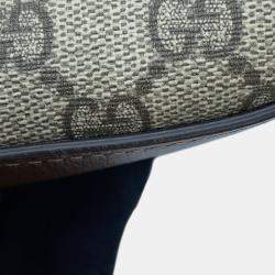 Pre Owned Gucci Horsebit 1955 Shoulder Bag Beige/Brown Gg Supreme Leather Size Small