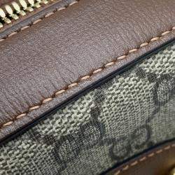 Pre Owned Gucci Horsebit 1955 Shoulder Bag Beige/Brown Gg Supreme Leather Size Small