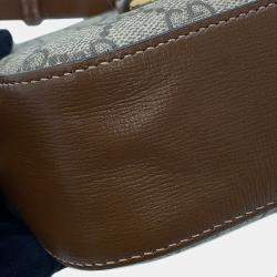 Pre Owned Gucci Horsebit 1955 Shoulder Bag Beige/Brown Gg Supreme Leather Size Small