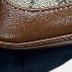 Pre Owned Gucci Jackie 1961 Handbag Beige/Brown Gg Supreme Leather Size Mini