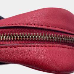 Pre Owned Gucci Gg Marmont Mini Shoulder Bag Red/Beige Leather Size Mini