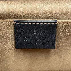 Pre Owned Gucci GG Supreme Padlock Chain shoulder Bag Beige/Black Gg Supreme Leather Size Small