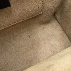 Pre Owned Gucci GG Supreme Padlock Chain shoulder Bag Beige/Black Gg Supreme Leather Size Small