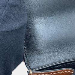 Pre Owned Gucci GG Supreme Padlock Chain shoulder Bag Beige/Black Gg Supreme Leather Size Small