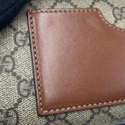 Pre Owned Gucci GG Supreme Padlock Chain shoulder Bag Beige/Black Gg Supreme Leather Size Small