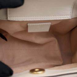 Pre Owned Gucci White Mini Calfskin Bamboo Diana Satchel