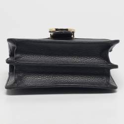 Pre Owned Gucci Black Leather Dollar Interlocking G Shoulder Bag
