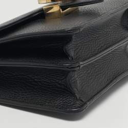 Pre Owned Gucci Black Leather Dollar Interlocking G Shoulder Bag