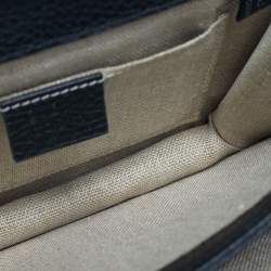 Pre Owned Gucci Black Leather Dollar Interlocking G Shoulder Bag