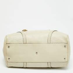 Pre Owned Gucci Off White Guccissima Leather Signoria Satchel