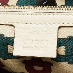 Pre Owned Gucci Off White Guccissima Leather Signoria Satchel