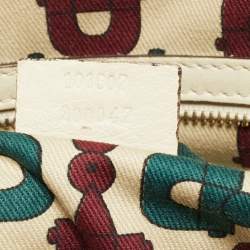 Pre Owned Gucci Off White Guccissima Leather Signoria Satchel