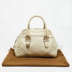 Pre Owned Gucci Off White Guccissima Leather Signoria Satchel